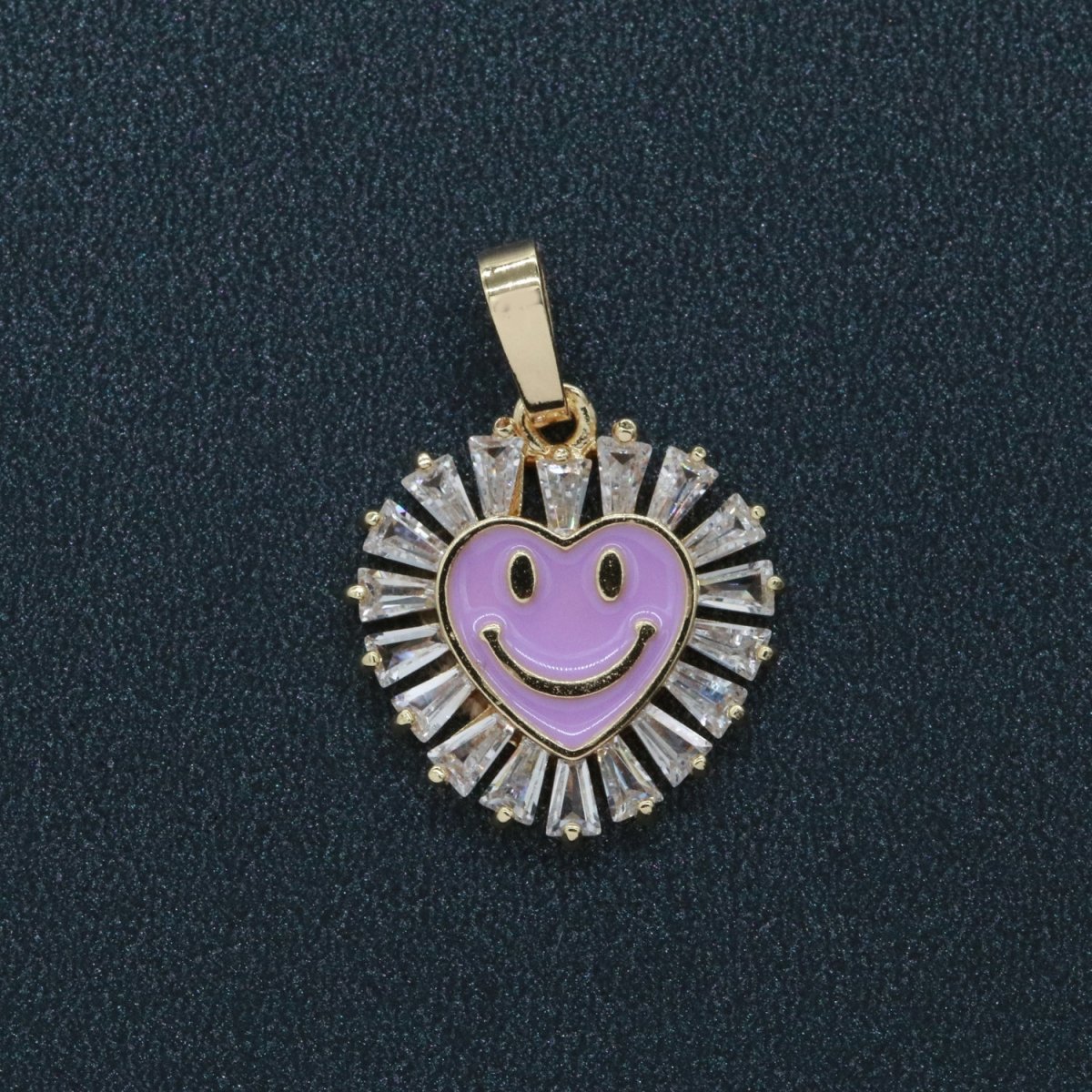 Heart Smiley Face Charm Cubic Happy Face Pendant for Necklace Earring Component I-276 I-277 I-287 I-292 I-293 I-298