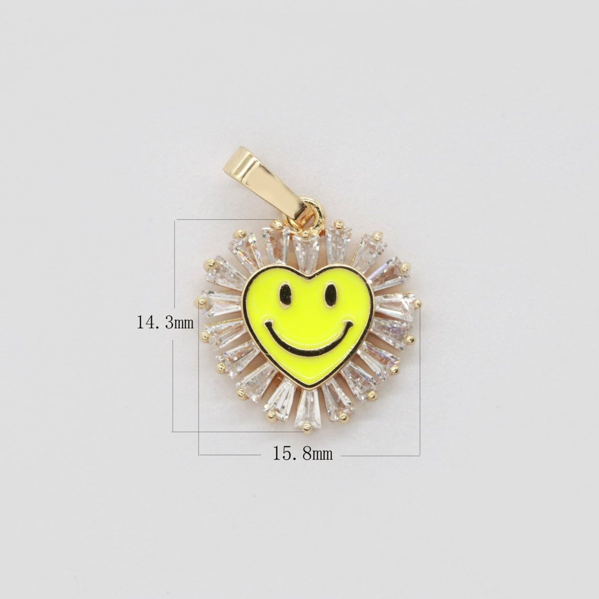 Heart Smiley Face Charm Cubic Happy Face Pendant for Necklace Earring Component I-276 I-277 I-287 I-292 I-293 I-298