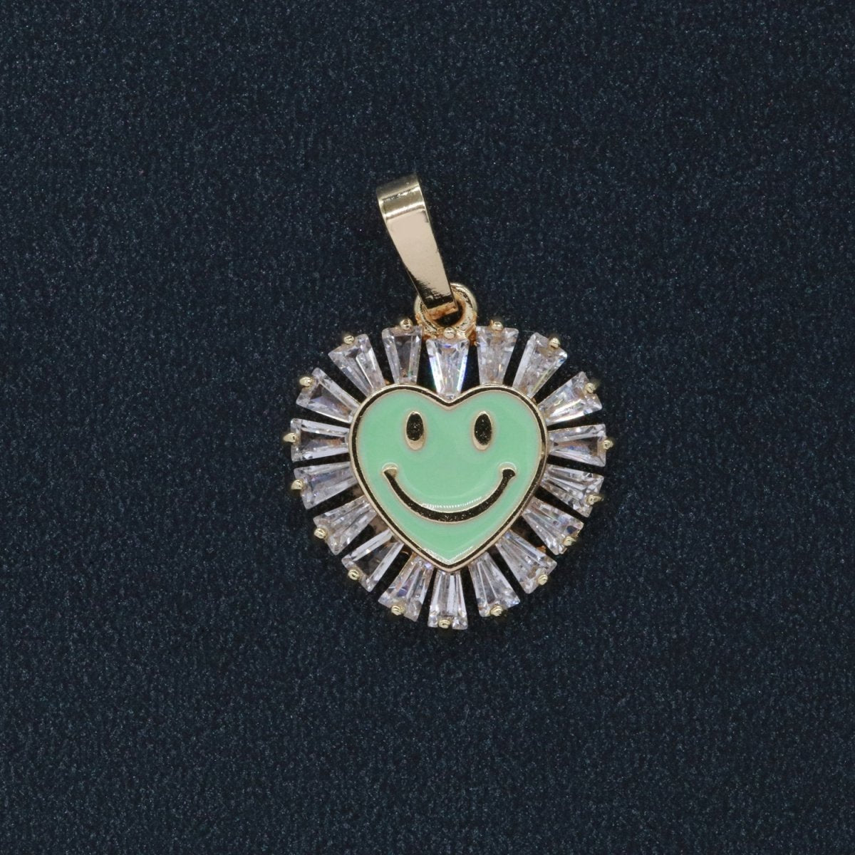 Heart Smiley Face Charm Cubic Happy Face Pendant for Necklace Earring Component I-276 I-277 I-287 I-292 I-293 I-298