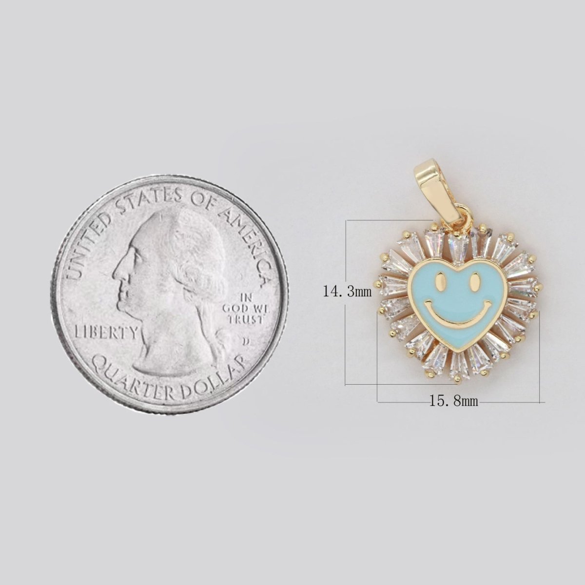Heart Smiley Face Charm Cubic Happy Face Pendant for Necklace Earring Component I-276 I-277 I-287 I-292 I-293 I-298