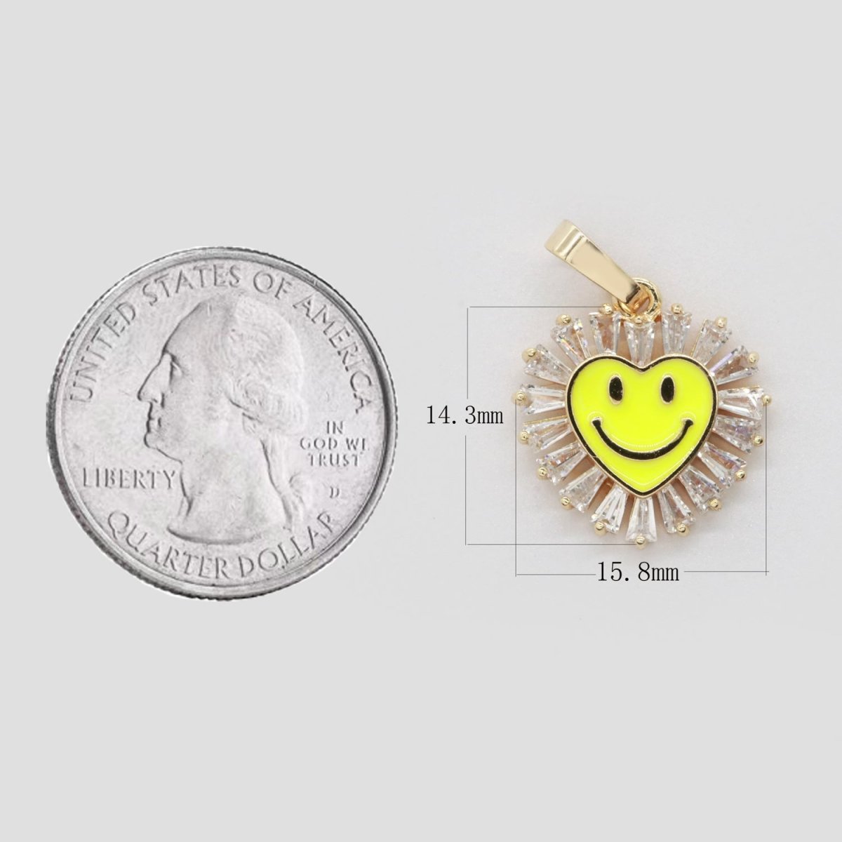 Heart Smiley Face Charm Cubic Happy Face Pendant for Necklace Earring Component I-276 I-277 I-287 I-292 I-293 I-298