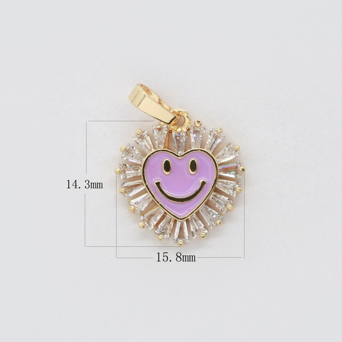 Heart Smiley Face Charm Cubic Happy Face Pendant for Necklace Earring Component I-276 I-277 I-287 I-292 I-293 I-298