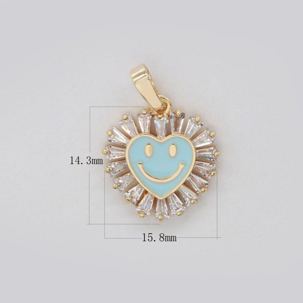 Heart Smiley Face Charm Cubic Happy Face Pendant for Necklace Earring Component I-276 I-277 I-287 I-292 I-293 I-298