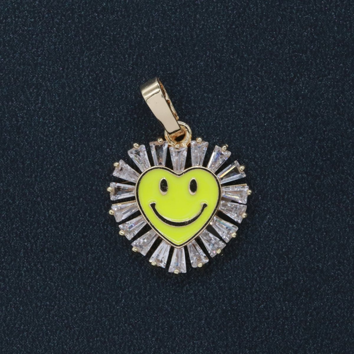 Heart Smiley Face Charm Cubic Happy Face Pendant for Necklace Earring Component I-276 I-277 I-287 I-292 I-293 I-298