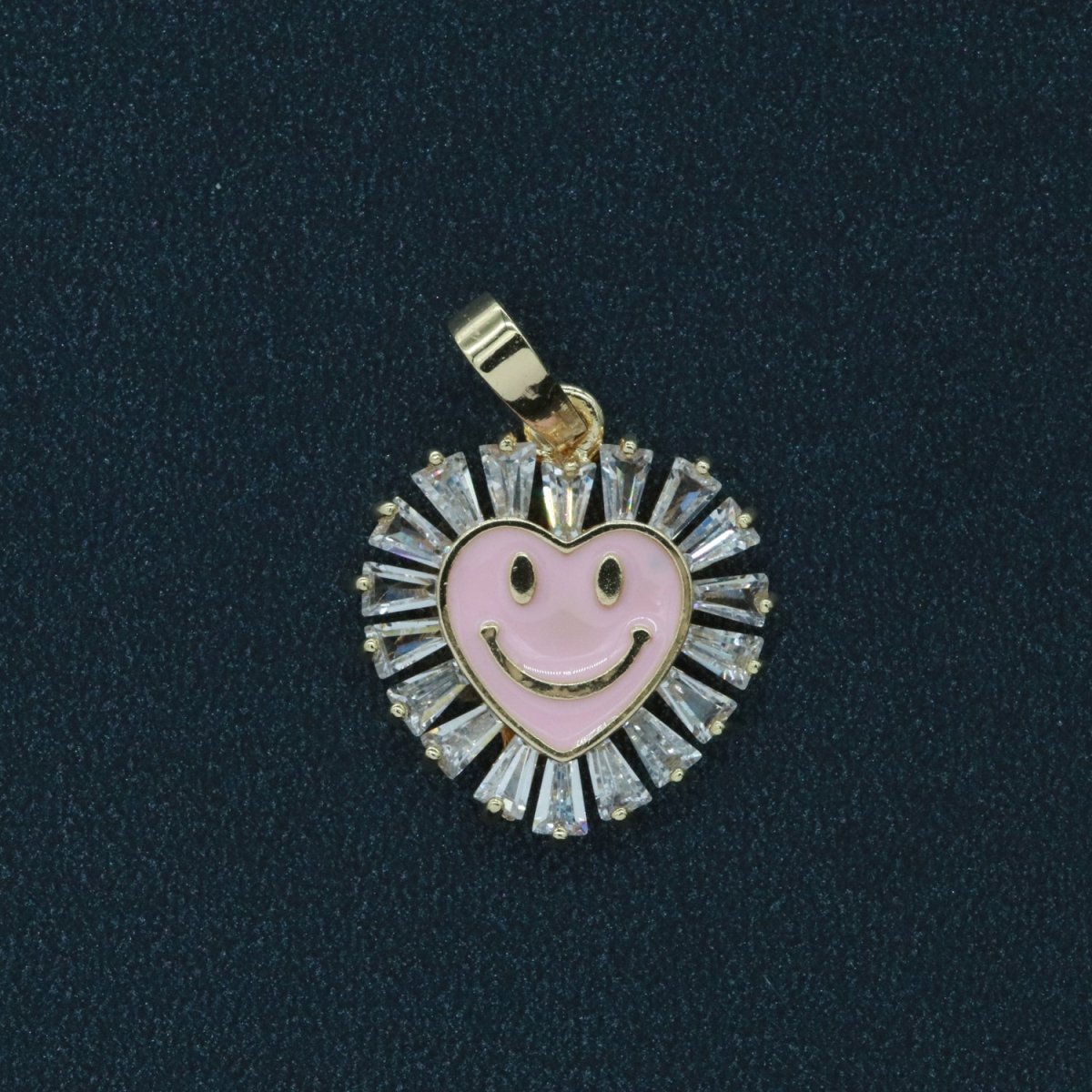 Heart Smiley Face Charm Cubic Happy Face Pendant for Necklace Earring Component I-276 I-277 I-287 I-292 I-293 I-298
