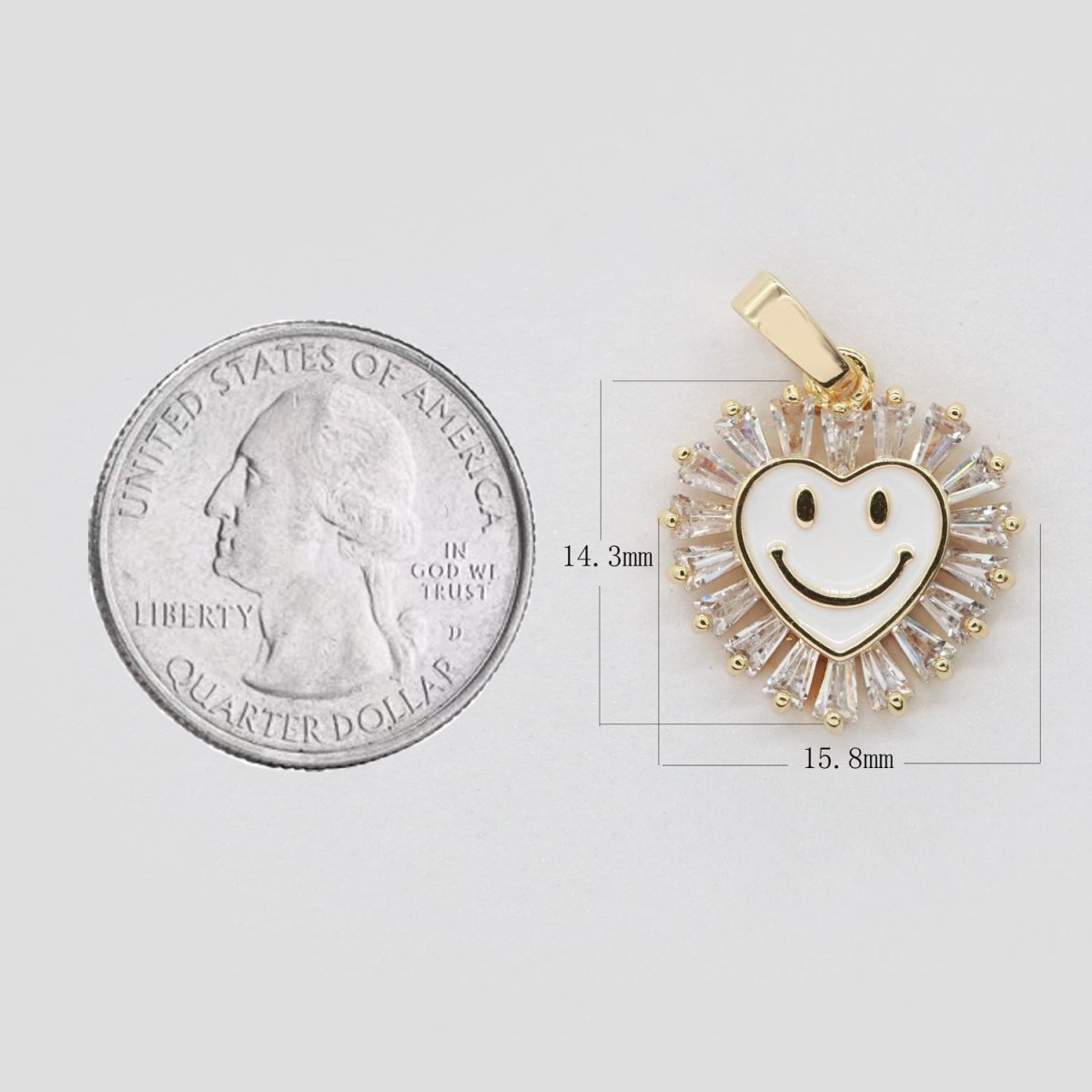 Heart Smiley Face Charm Cubic Happy Face Pendant for Necklace Earring Component I-276 I-277 I-287 I-292 I-293 I-298