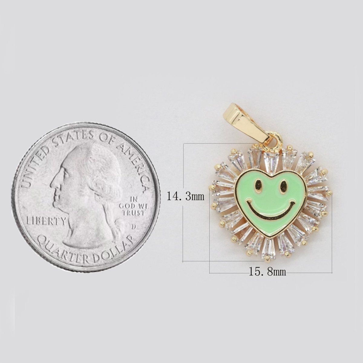 Heart Smiley Face Charm Cubic Happy Face Pendant for Necklace Earring Component I-276 I-277 I-287 I-292 I-293 I-298