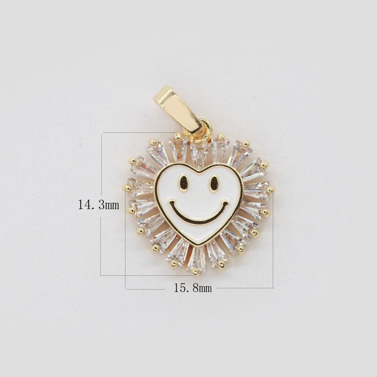 Heart Smiley Face Charm Cubic Happy Face Pendant for Necklace Earring Component I-276 I-277 I-287 I-292 I-293 I-298
