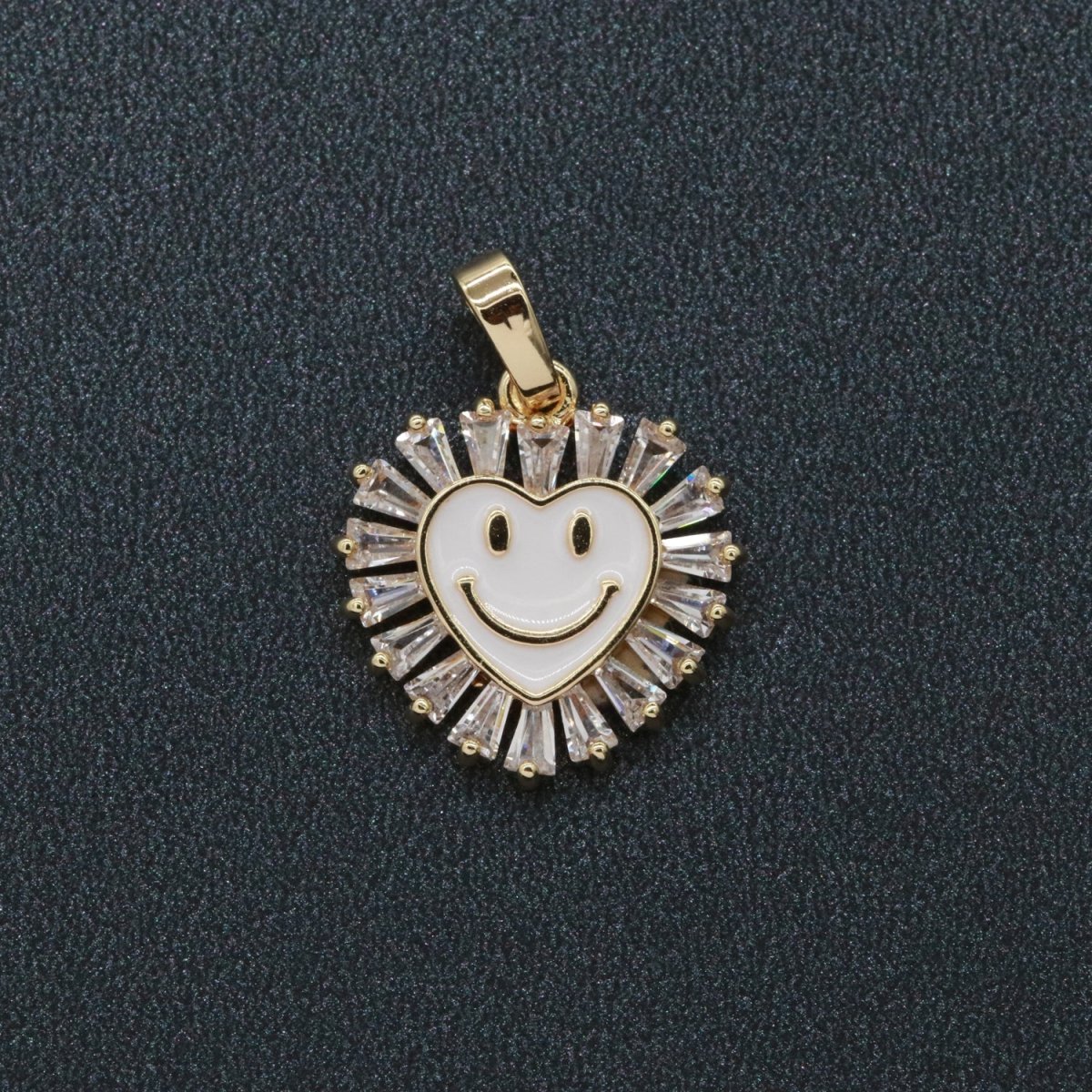 Heart Smiley Face Charm Cubic Happy Face Pendant for Necklace Earring Component I-276 I-277 I-287 I-292 I-293 I-298