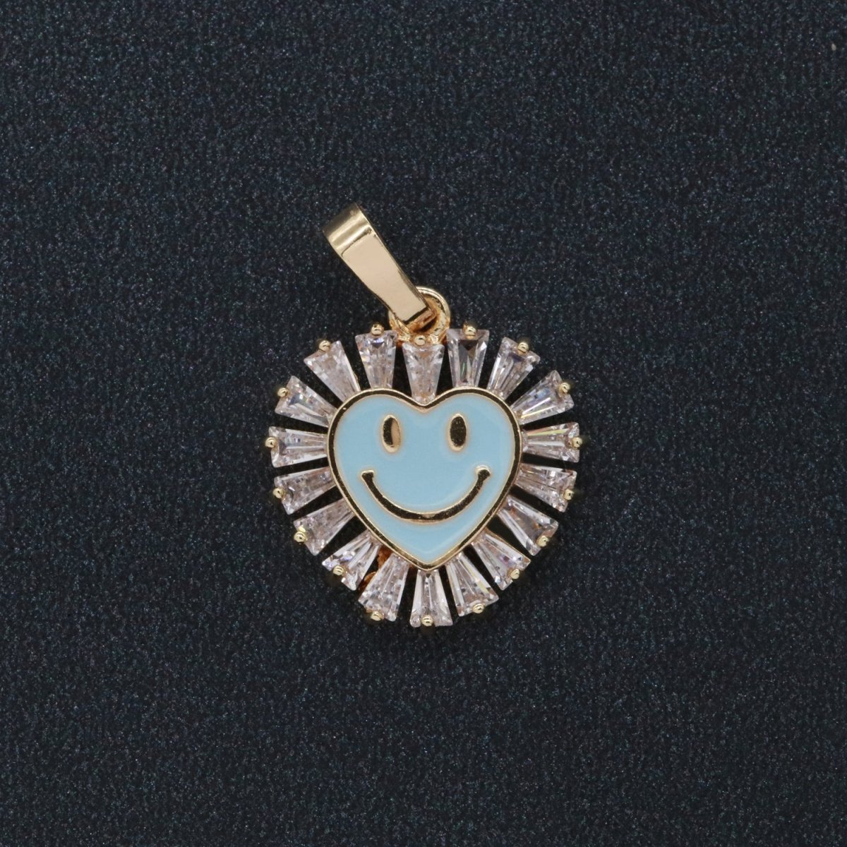 Heart Smiley Face Charm Cubic Happy Face Pendant for Necklace Earring Component I-276 I-277 I-287 I-292 I-293 I-298