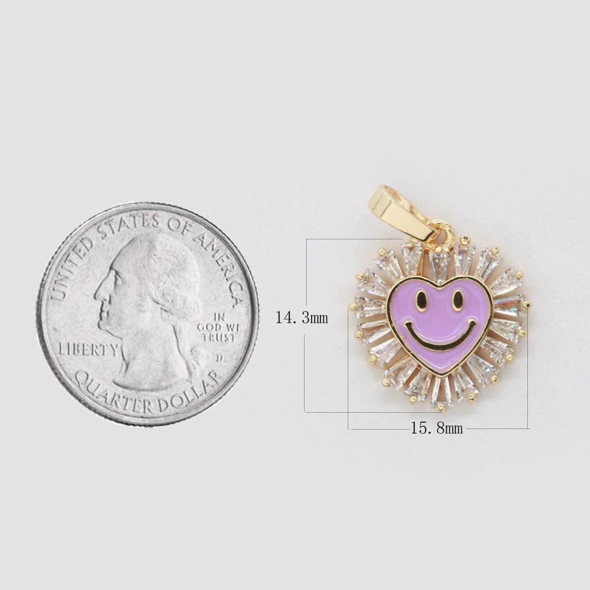 Heart Smiley Face Charm Cubic Happy Face Pendant for Necklace Earring Component I-276 I-277 I-287 I-292 I-293 I-298