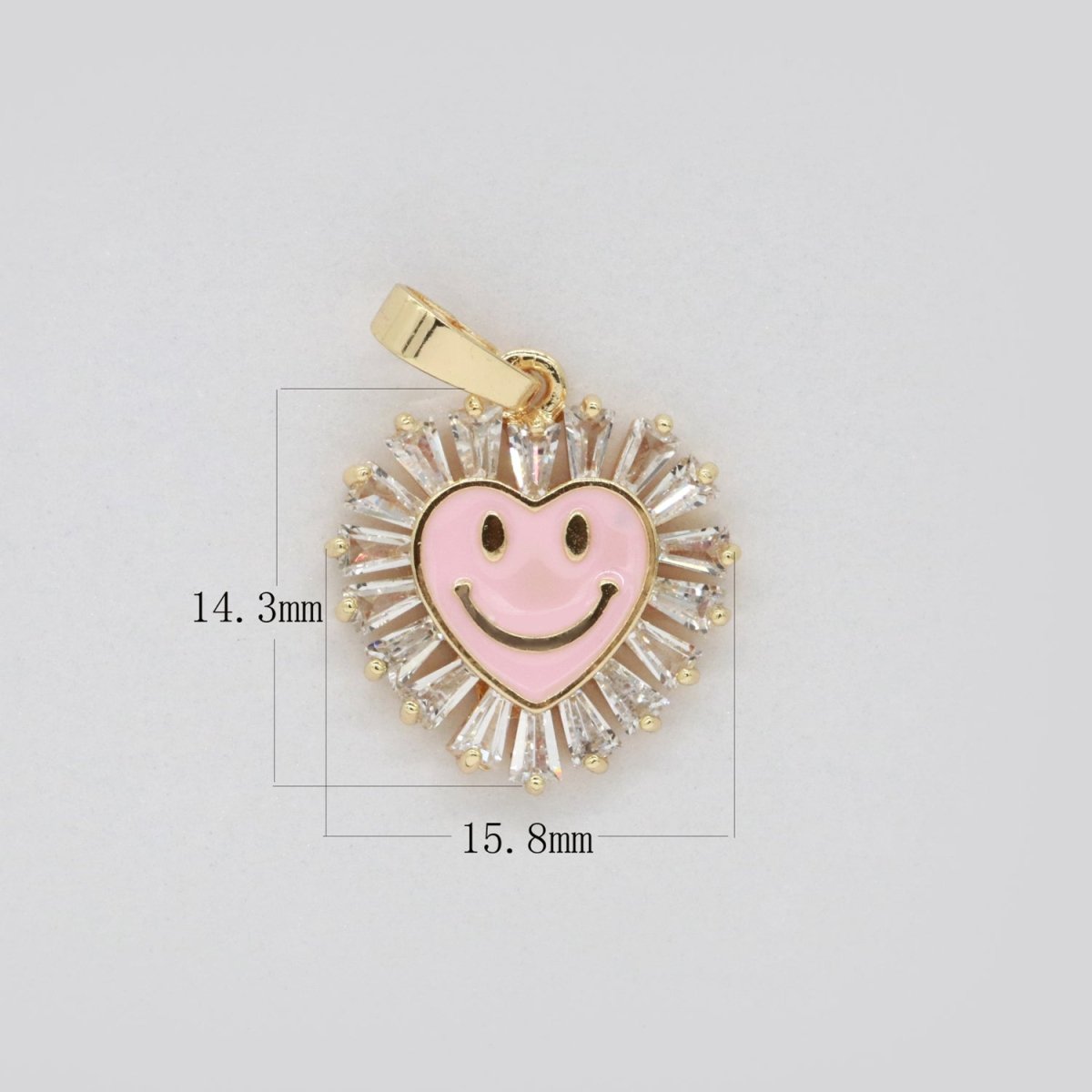 Heart Smiley Face Charm Cubic Happy Face Pendant for Necklace Earring Component I-276 I-277 I-287 I-292 I-293 I-298