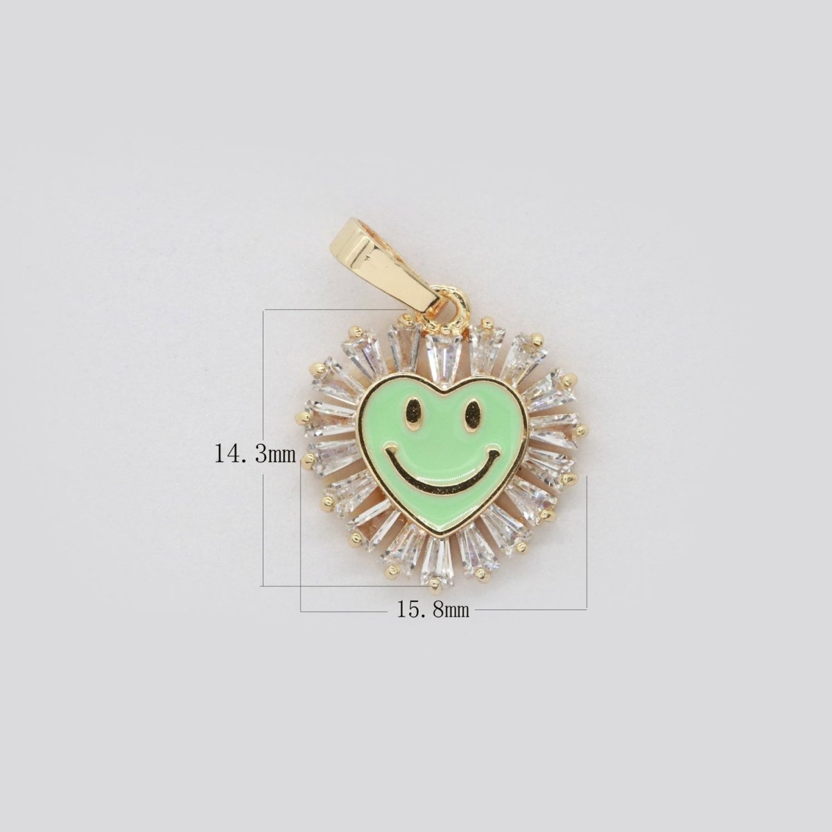 Heart Smiley Face Charm Cubic Happy Face Pendant for Necklace Earring Component I-276 I-277 I-287 I-292 I-293 I-298