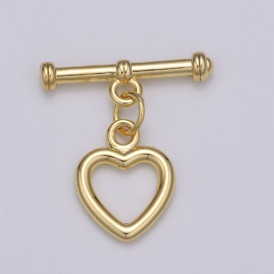 Heart Toggle Clasp 14K Gold Filled Toggle Clasp 1 set for Bracelet Necklace Jewelry Making Supply OT Clasp for Minimalist Jewelry L-138
