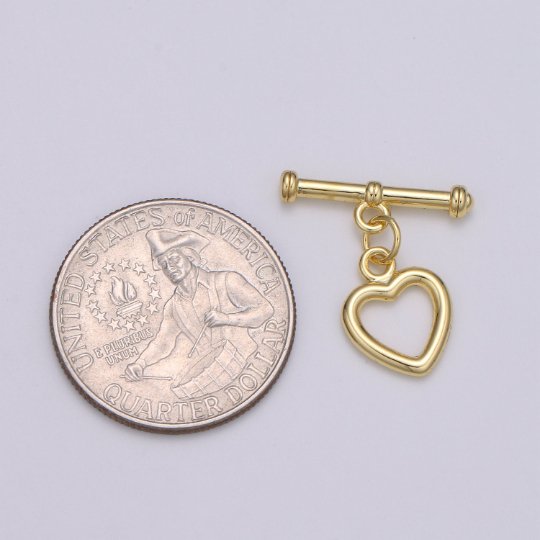 Heart Toggle Clasp 14K Gold Filled Toggle Clasp 1 set for Bracelet Necklace Jewelry Making Supply OT Clasp for Minimalist Jewelry L-138