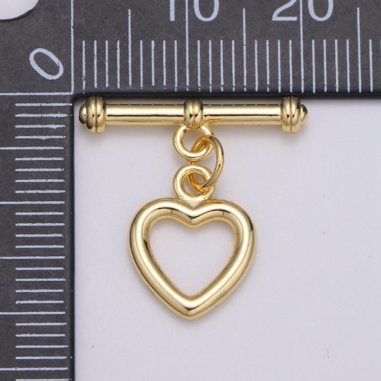 Heart Toggle Clasp 14K Gold Filled Toggle Clasp 1 set for Bracelet Necklace Jewelry Making Supply OT Clasp for Minimalist Jewelry L-138
