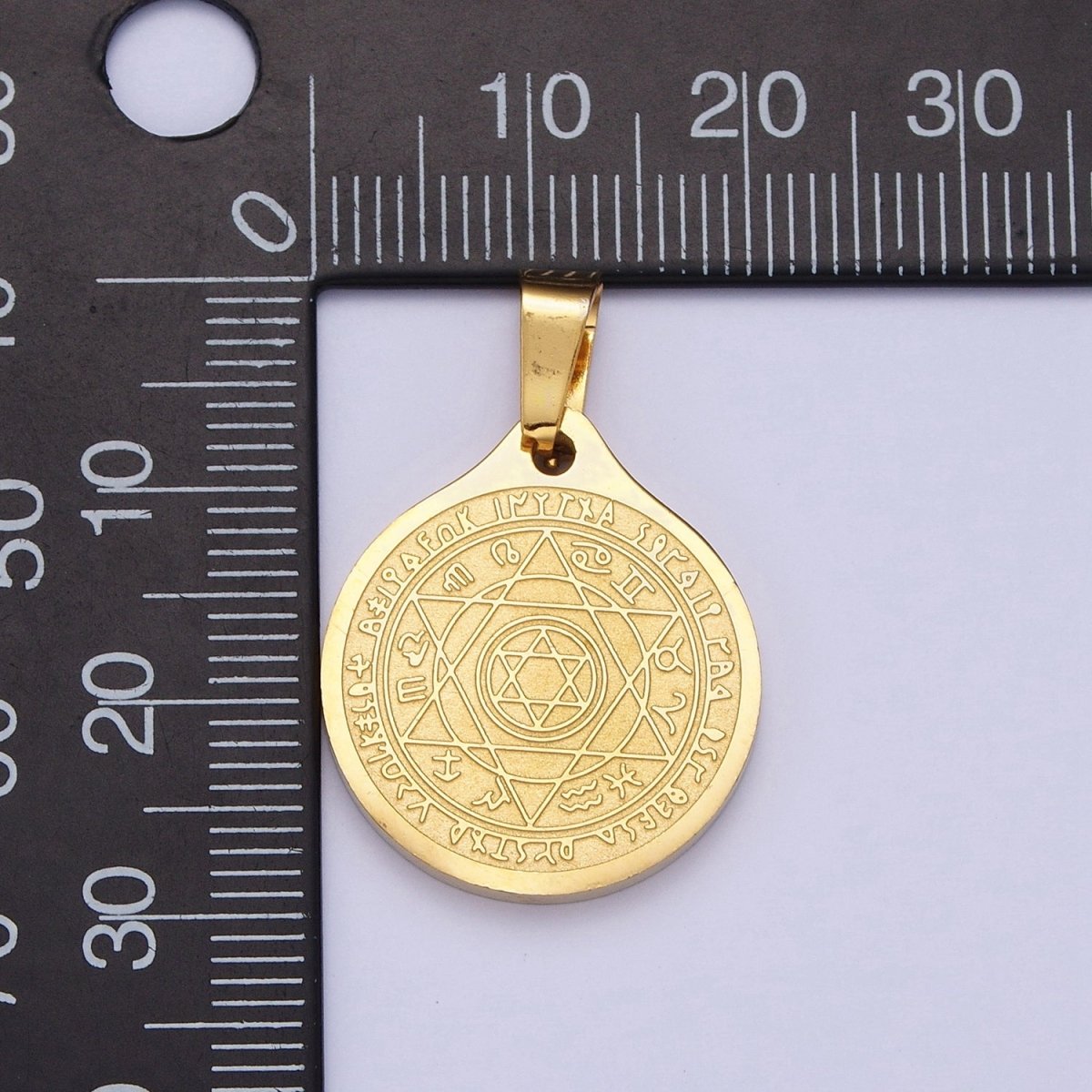 Hebrew Seven Archangels Raphael, Haniel, Michael, Gabriel, Tzafqiel, Tzadkiel, Samael Hebrew Medallion Pendant X-656 - DLUXCA