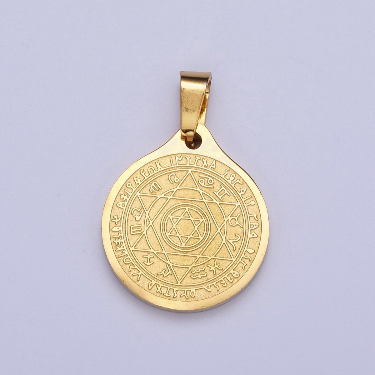 Hebrew Seven Archangels Raphael, Haniel, Michael, Gabriel, Tzafqiel, Tzadkiel, Samael Hebrew Medallion Pendant X-656 - DLUXCA