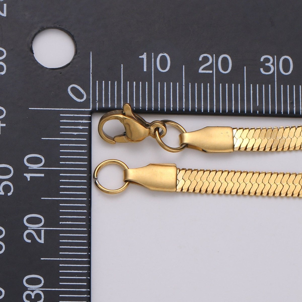 Herringbone Chain Necklace | 24K Gold Plated Herringbone Chain, Layered Necklace, Flat Snake Chain, Skinny Gold Chain Everyday Wear | Stainless Steel, Gold Plated | 17.5", 17.8", 18" | 2.5mm, 3mm, 4.3mm |  CN-915 916 917 918 Clearance Pricing