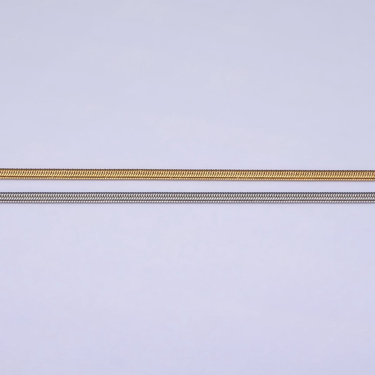 Herringbone Necklace in Gold Stainless Steel Snake Chain 17.75 inch Dainty Ready to Wear Chain for Minimalist Jewelry | WA-1548 WA-1549 Clearance Pricing