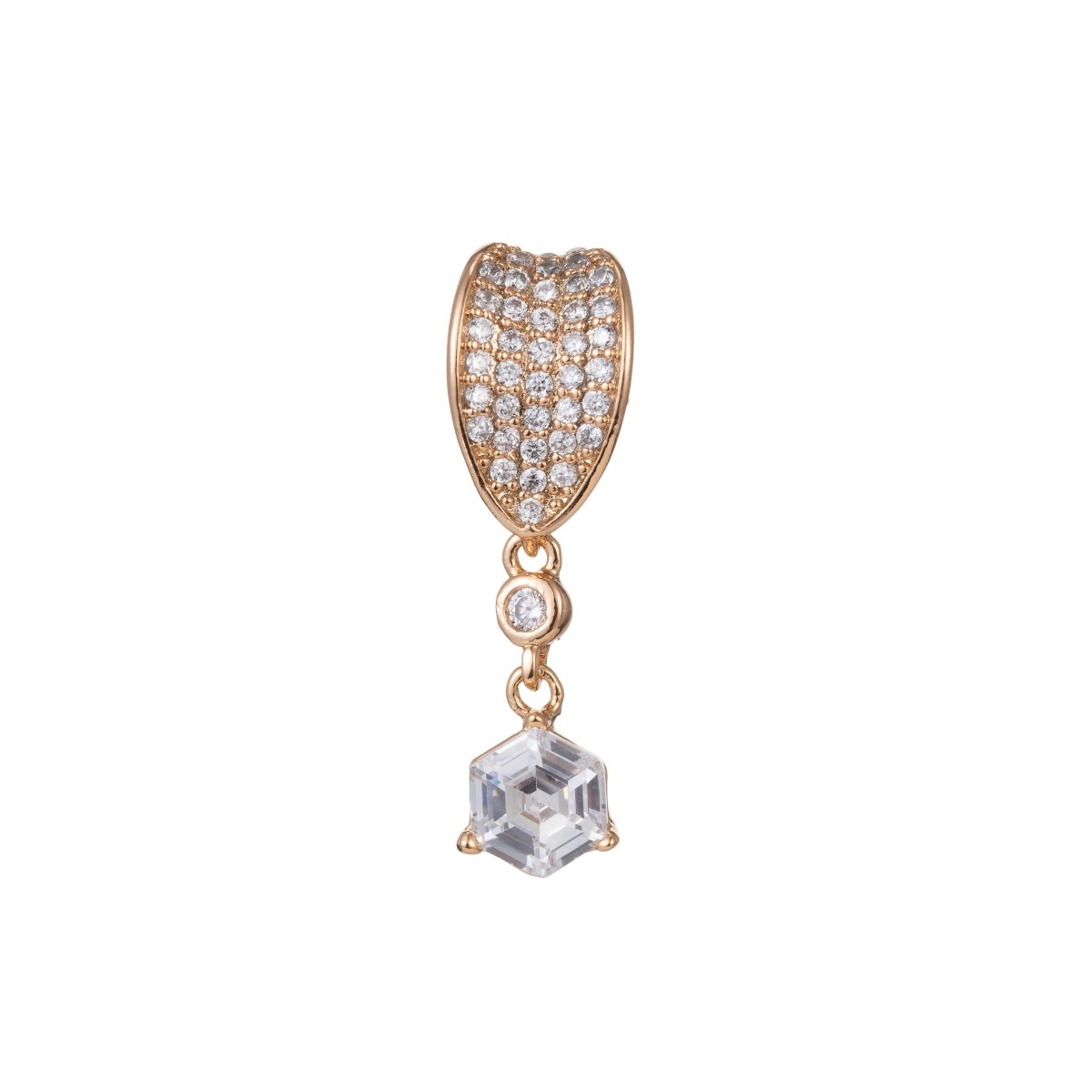 Hexagon Crystal Gold Filled Pendants I-919 - DLUXCA