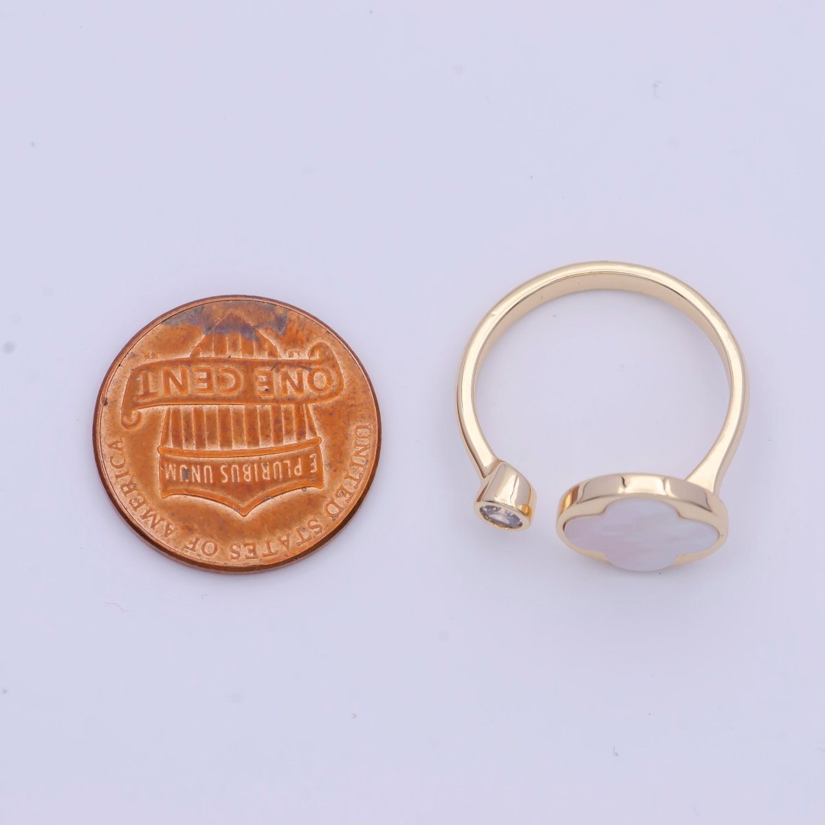 High Quality 18k Gold Plated Clover Ring Open Adjustable Silver Ring for Minimalist Jewelry U-072 U-077