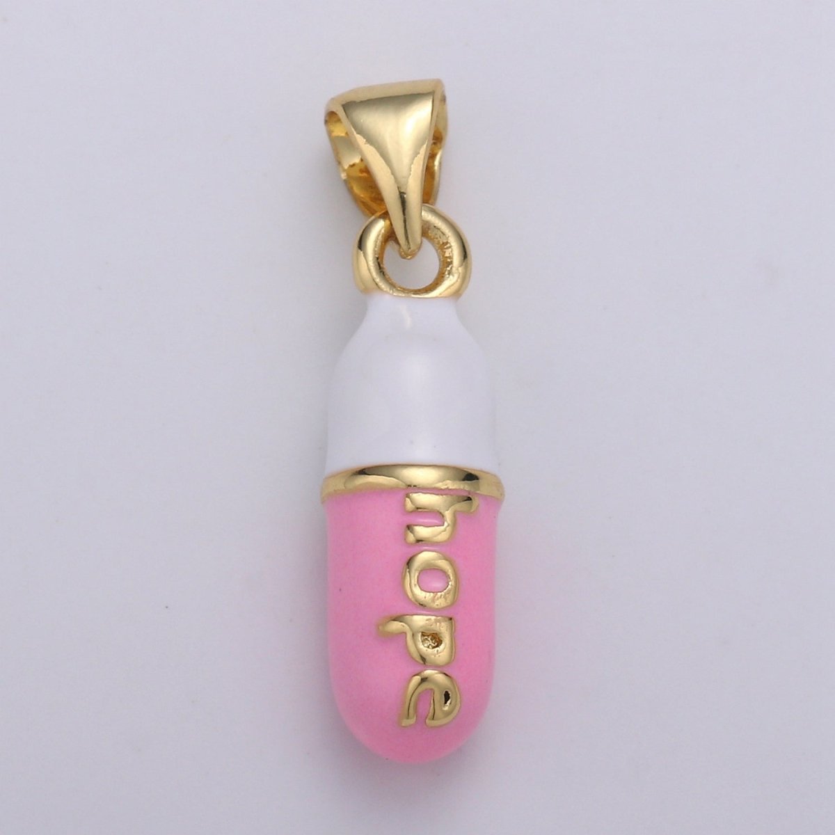 Hope Capsules Gold Filled Pendants Charm Pink Black Teal Red Blue Enamel J- 251~J- 255