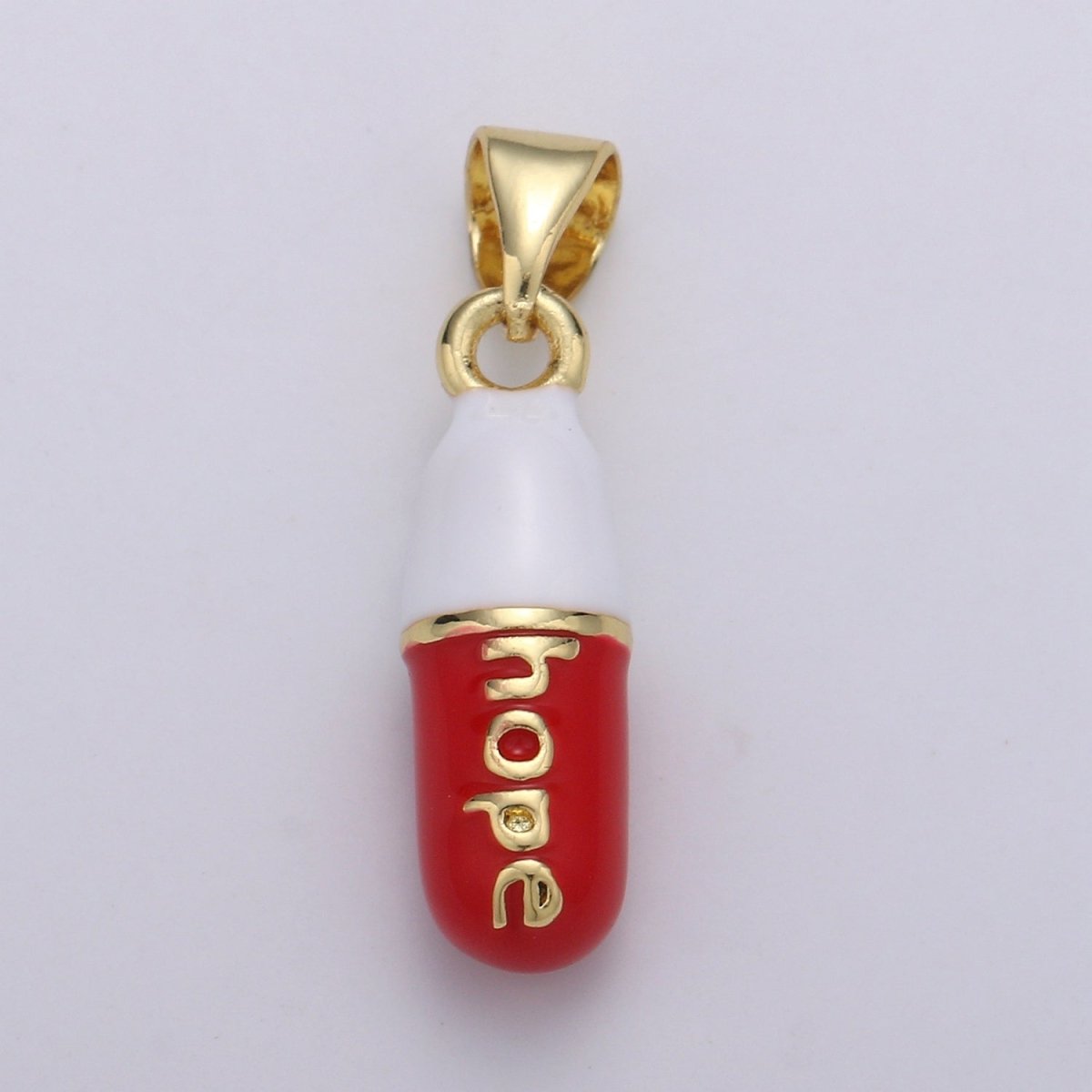 Hope Capsules Gold Filled Pendants Charm Pink Black Teal Red Blue Enamel J- 251~J- 255