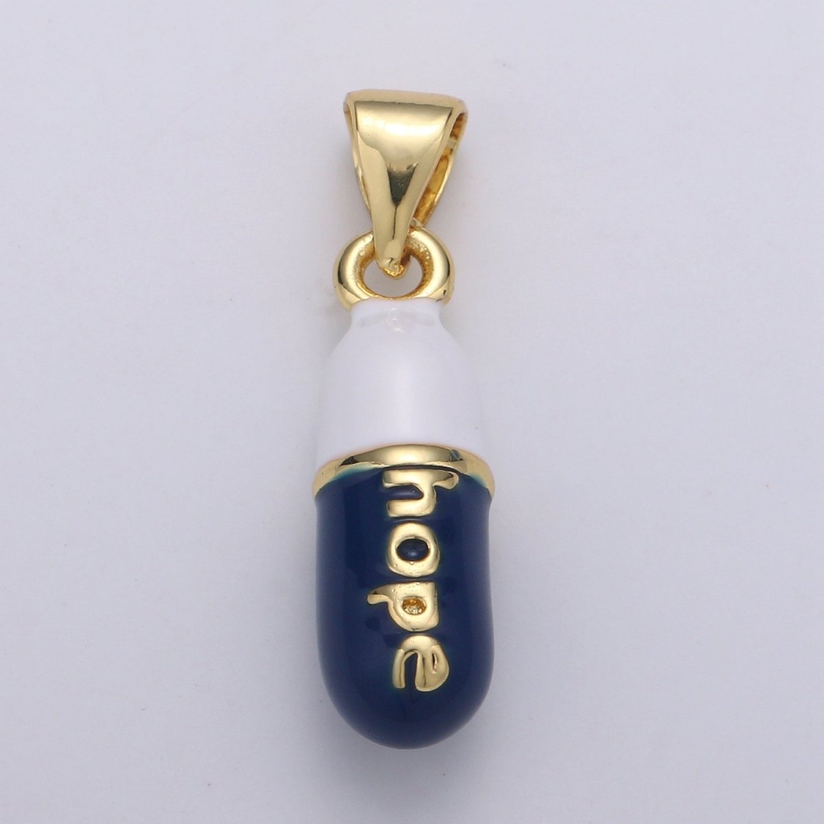Hope Capsules Gold Filled Pendants Charm Pink Black Teal Red Blue Enamel J- 251~J- 255