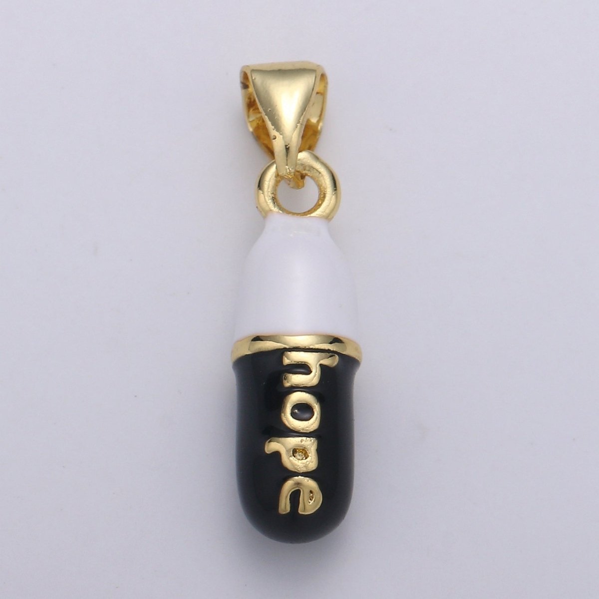 Hope Capsules Gold Filled Pendants Charm Pink Black Teal Red Blue Enamel J- 251~J- 255