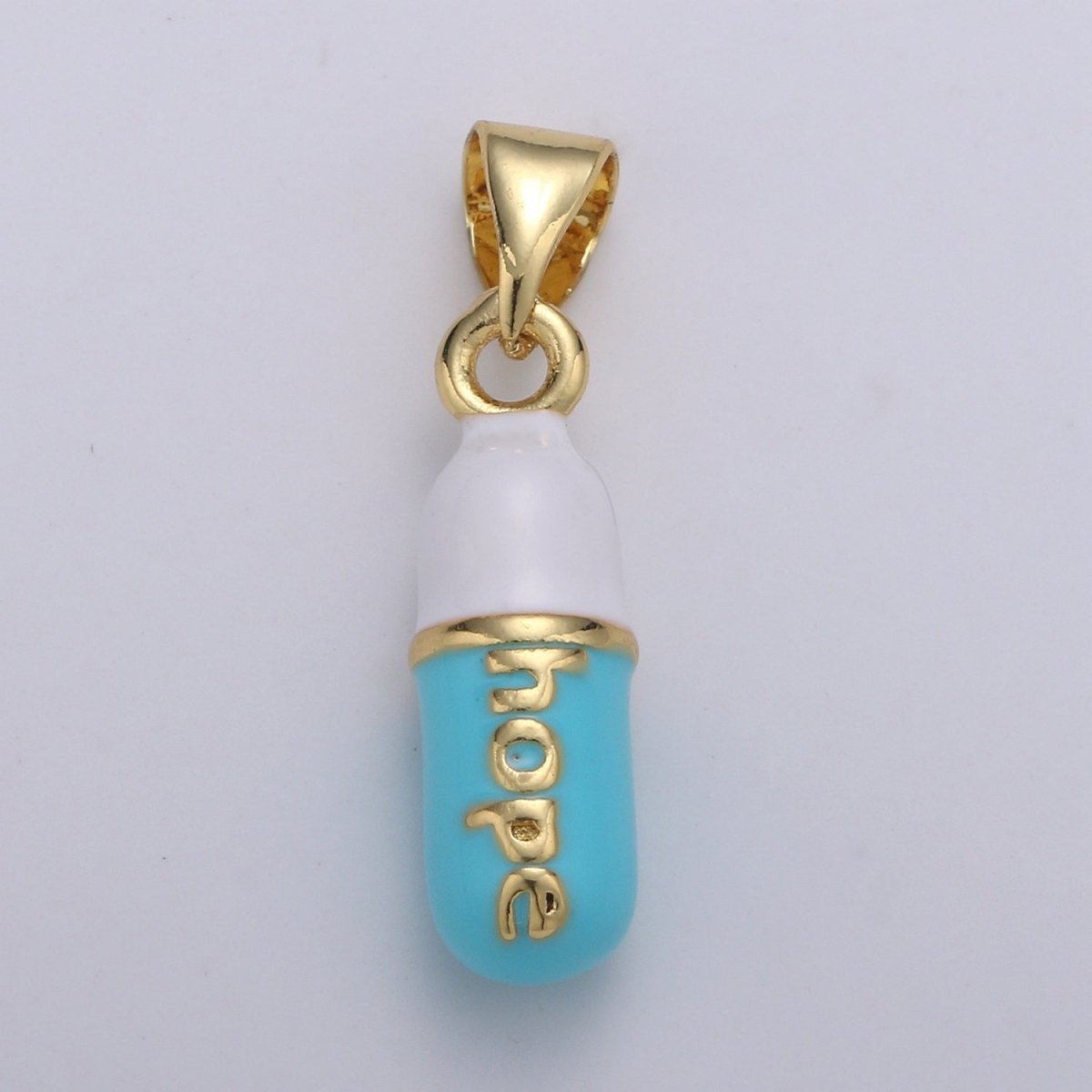 Hope Capsules Gold Filled Pendants Charm Pink Black Teal Red Blue Enamel J- 251~J- 255