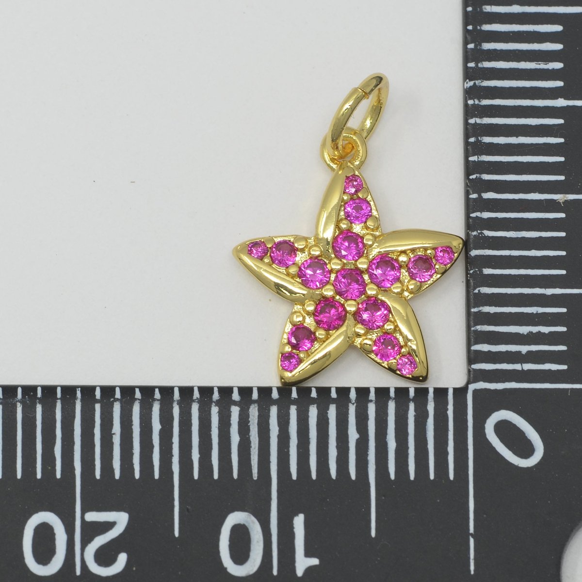 Hot Pink Star Gold Filled Charm M-389 M-483