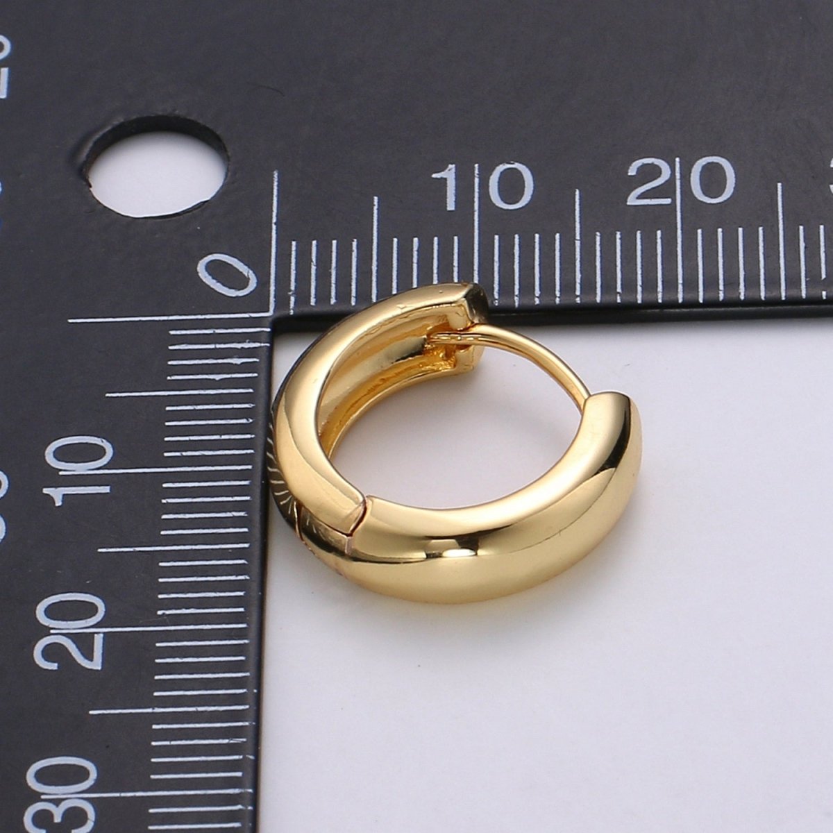 HUGGIE EARRING 18mm- Hoops,9.8mm- 18K Small Loops, Huggie Hoop Earring, Hoop Earrings Q-348 Q-392
