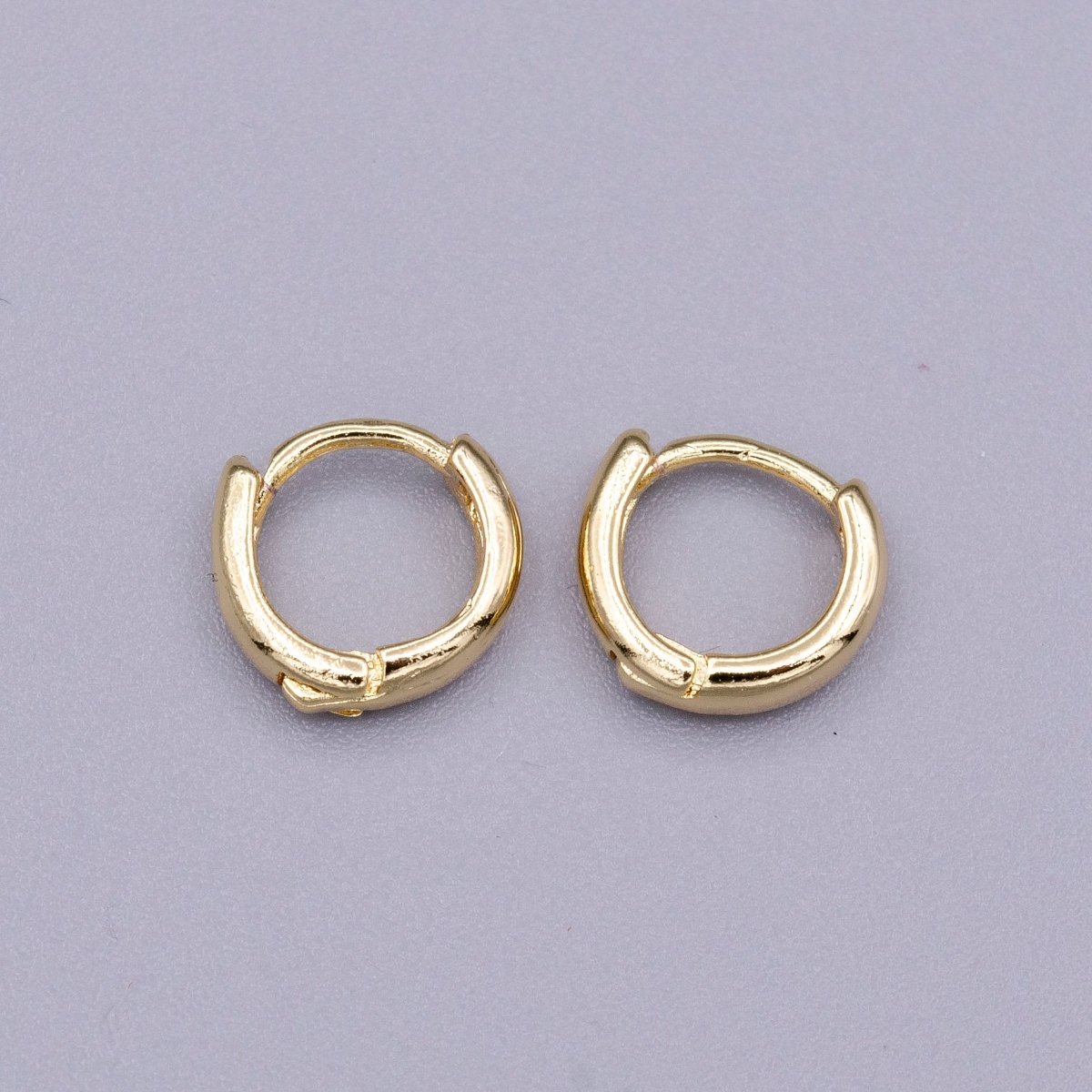 HUGGIE EARRING 18mm- Hoops,9.8mm- 18K Small Loops, Huggie Hoop Earring, Hoop Earrings Q-348 Q-392