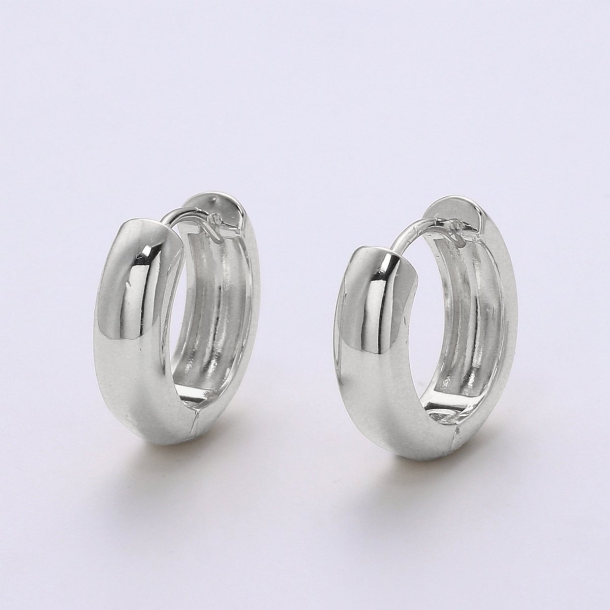 HUGGIE EARRING 18mm- Hoops,9.8mm- 18K Small Loops, Huggie Hoop Earring, Hoop Earrings Q-348 Q-392