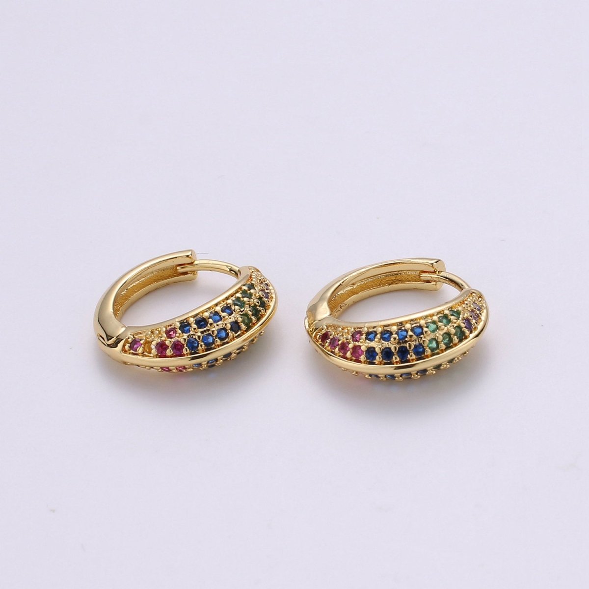 Huggie Earrings, Small hoop earrings, Gold hoops, Chunky Hoop Earrings, Cz Huggie Hoop Earrings, Minimalist hoop earrings, Dainty Cubic hoop K-861 K-862