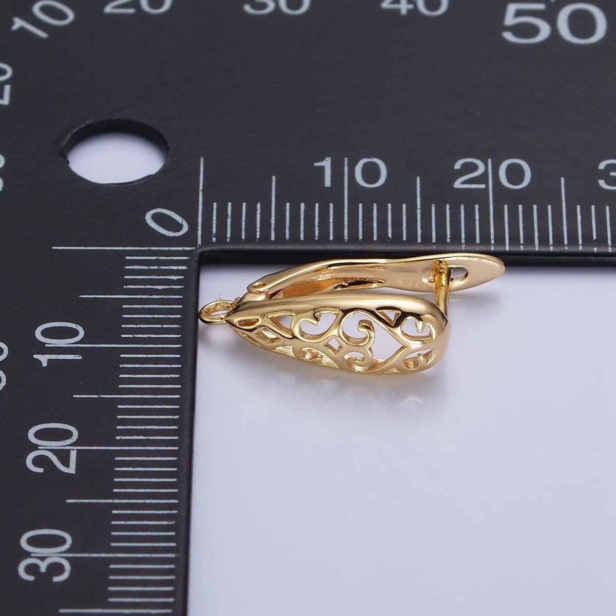 Huggie Hoop One-Touch Hoop Earring Findings in 18K Gold Plating Earring with Open Link Ring Z-167 Z-168