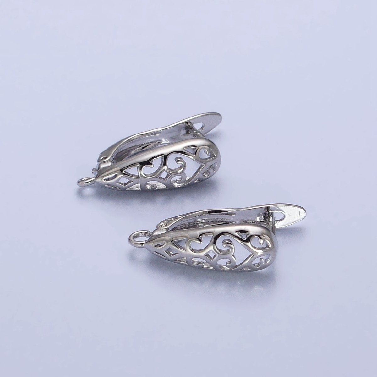 Huggie Hoop One-Touch Hoop Earring Findings in 18K Gold Plating Earring with Open Link Ring Z-167 Z-168