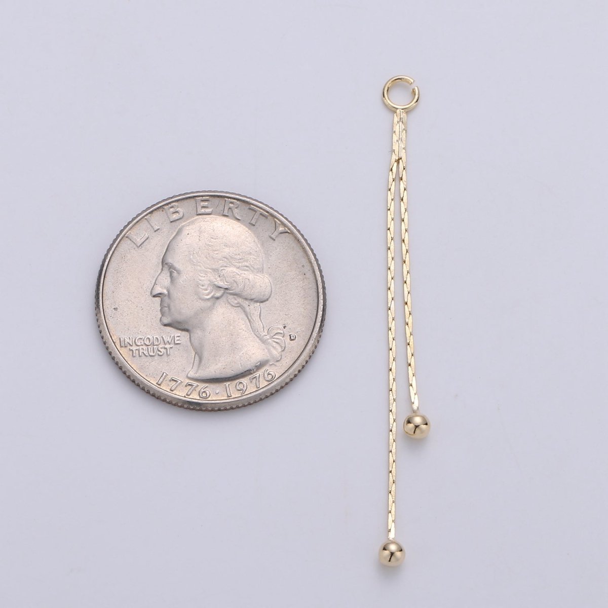 Hypoallergenic 44mm Gold Cobra Chain Beaded Double Strand Tassel Charm Supply | K-420 - DLUXCA