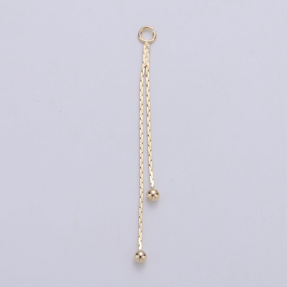 Hypoallergenic 44mm Gold Cobra Chain Beaded Double Strand Tassel Charm Supply | K-420 - DLUXCA