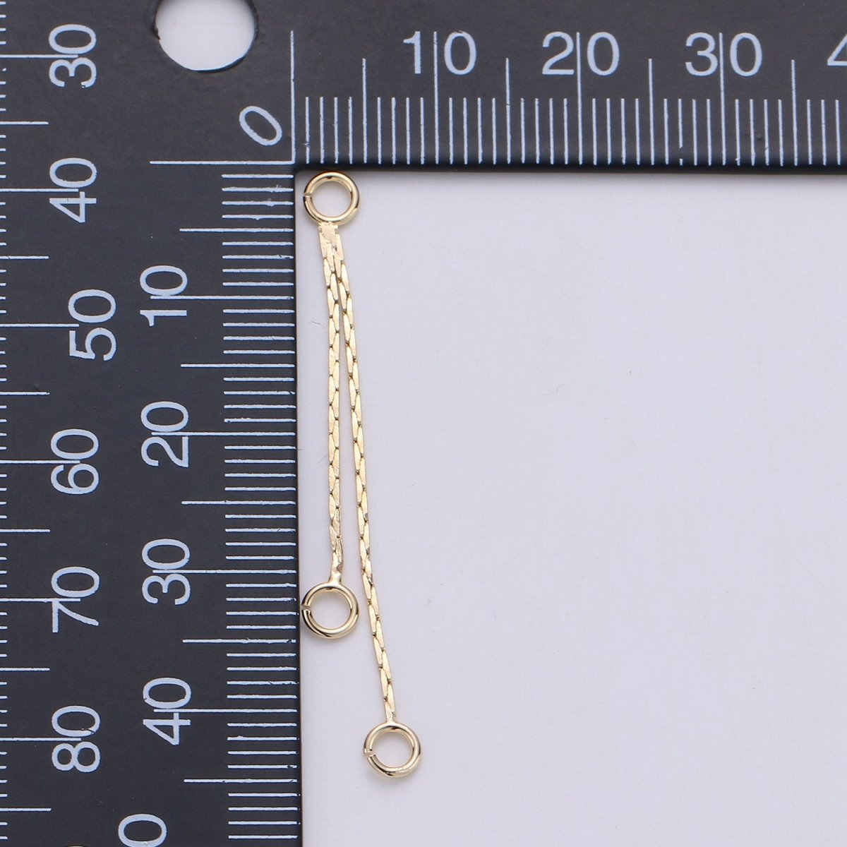 Hypoallergenic Gold Cobra Chain Double Loop Tassel Charm Supply | K-425 - DLUXCA