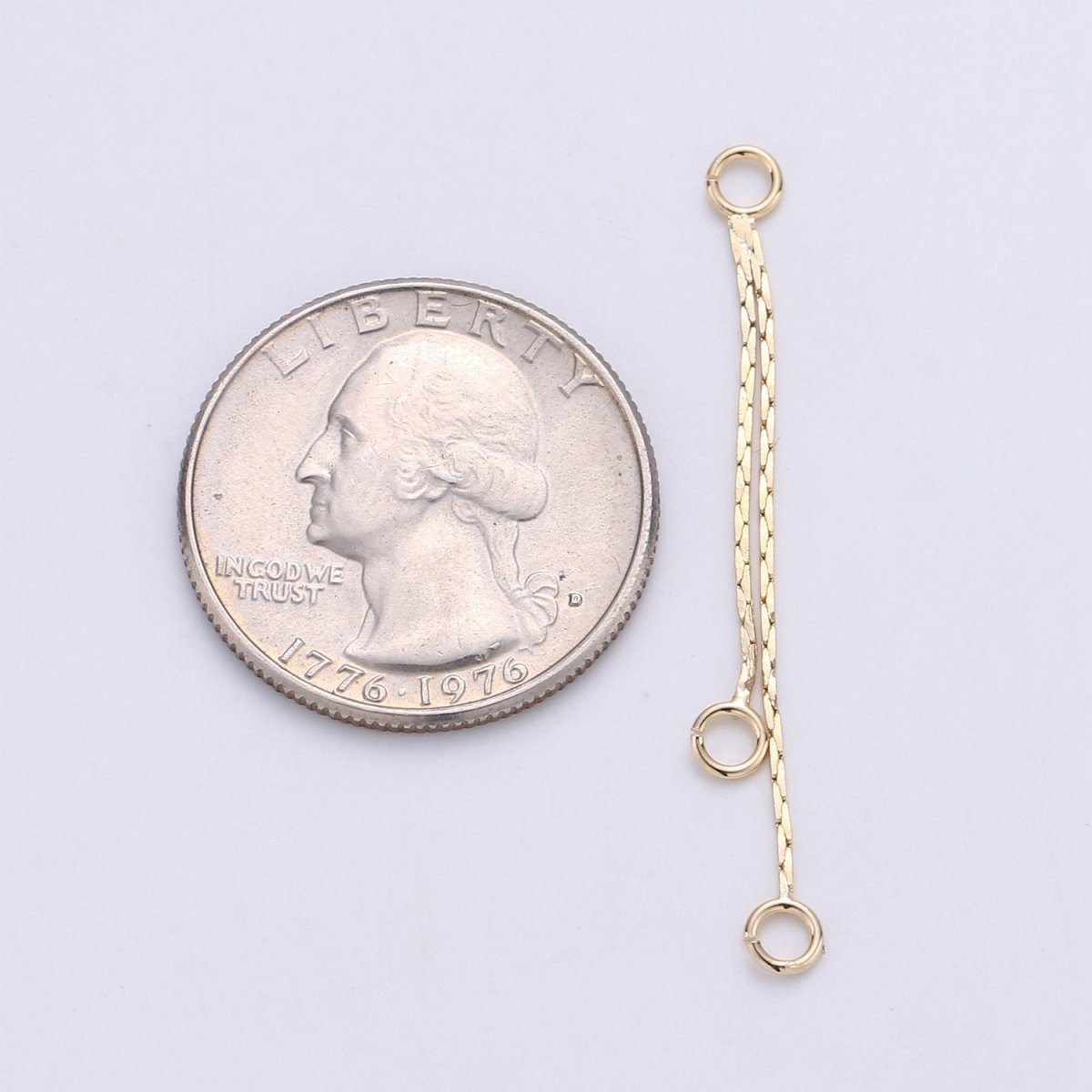 Hypoallergenic Gold Cobra Chain Double Loop Tassel Charm Supply | K-425 - DLUXCA