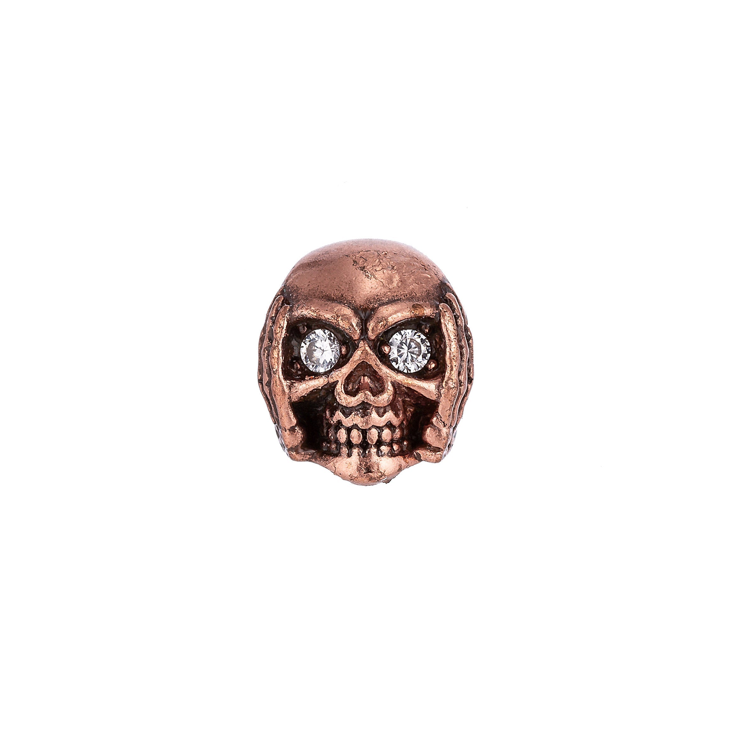 Gold Filled 10mm Antique Skull Head Spacer Bead | B-015