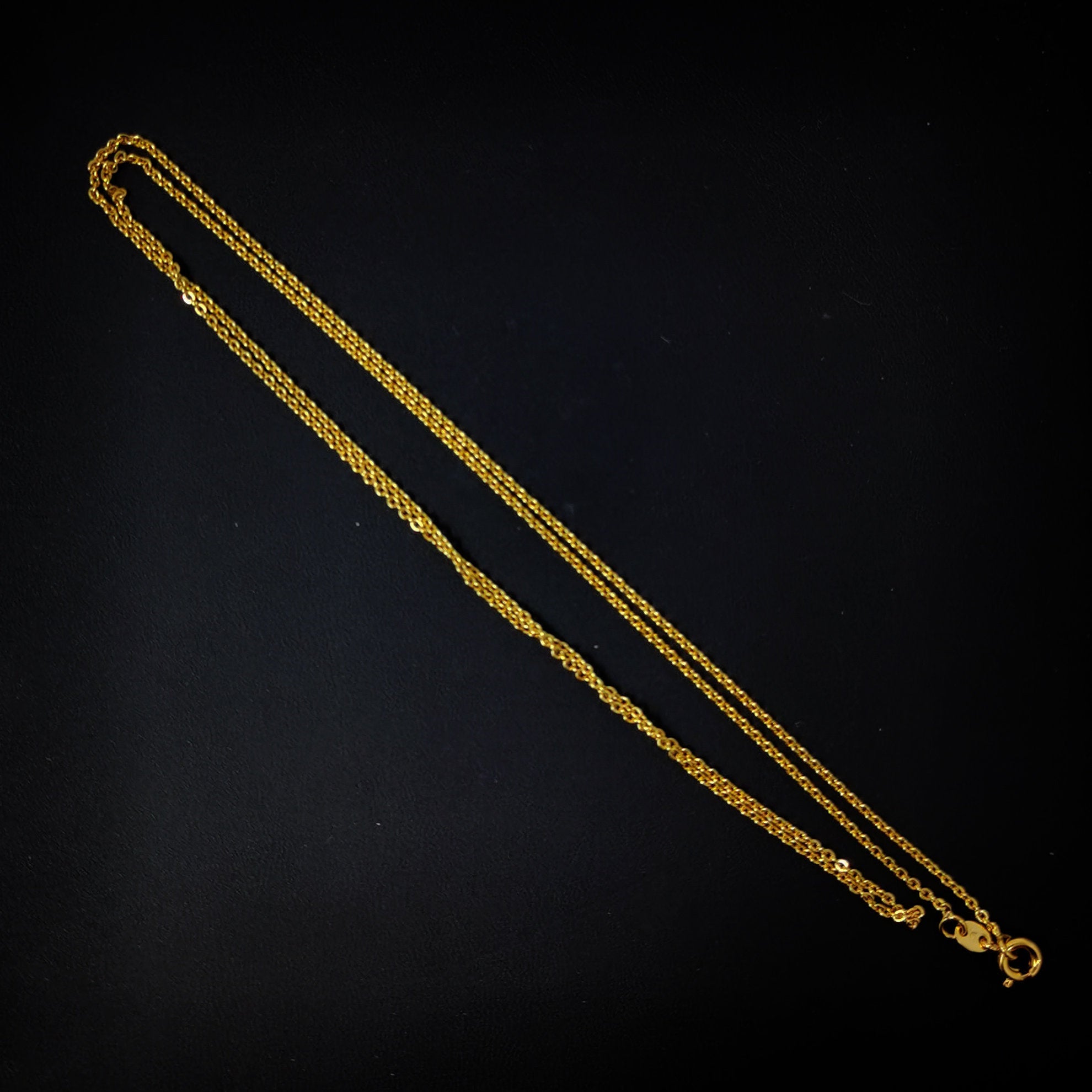 24K Gold Filled 1mm Dainty Cable 24 Inch Layering Chain Necklace | CN-397