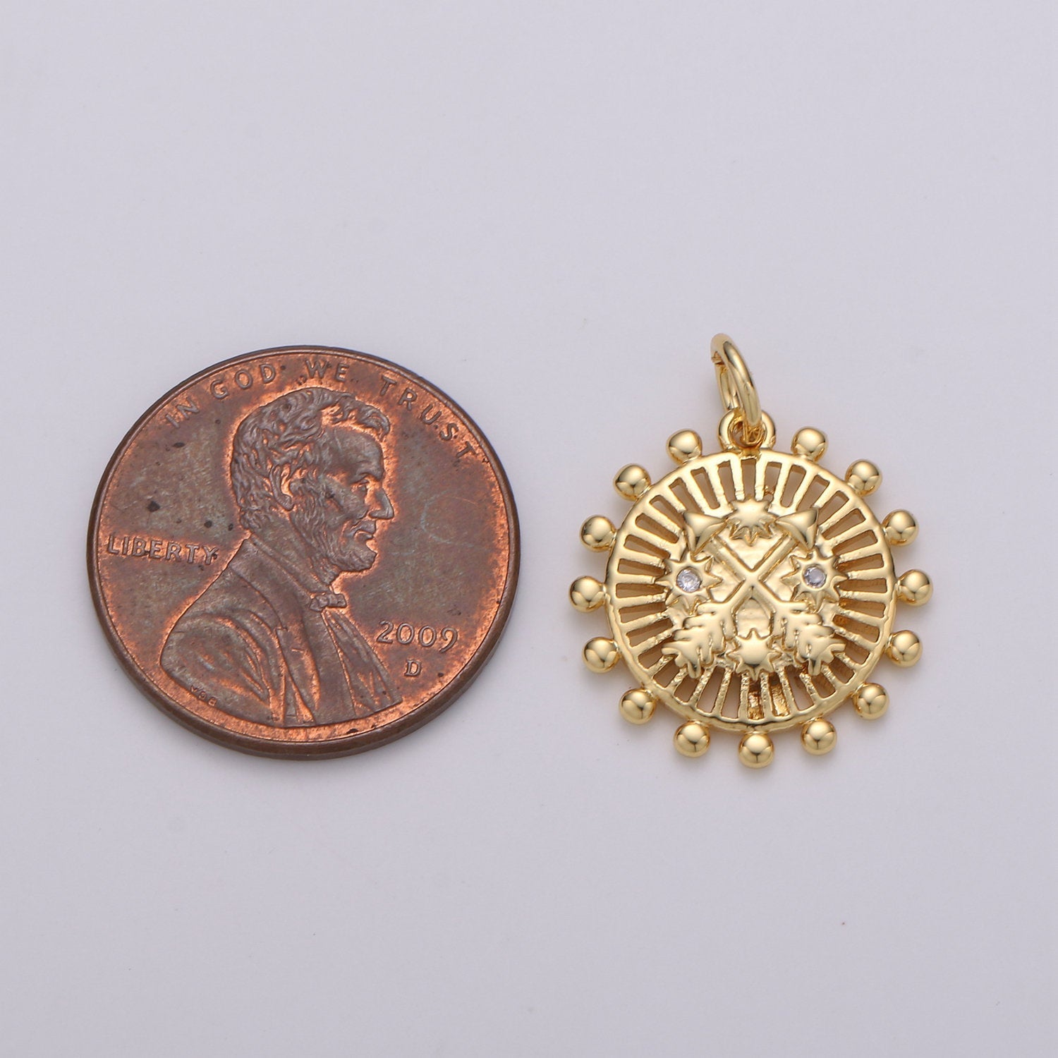 18x15mm 24k Gold Filled Coin Medallion, Arrow Charms, Round Pendant Silver Medallion for Bracelet Earring Necklace Making D-357 D-358
