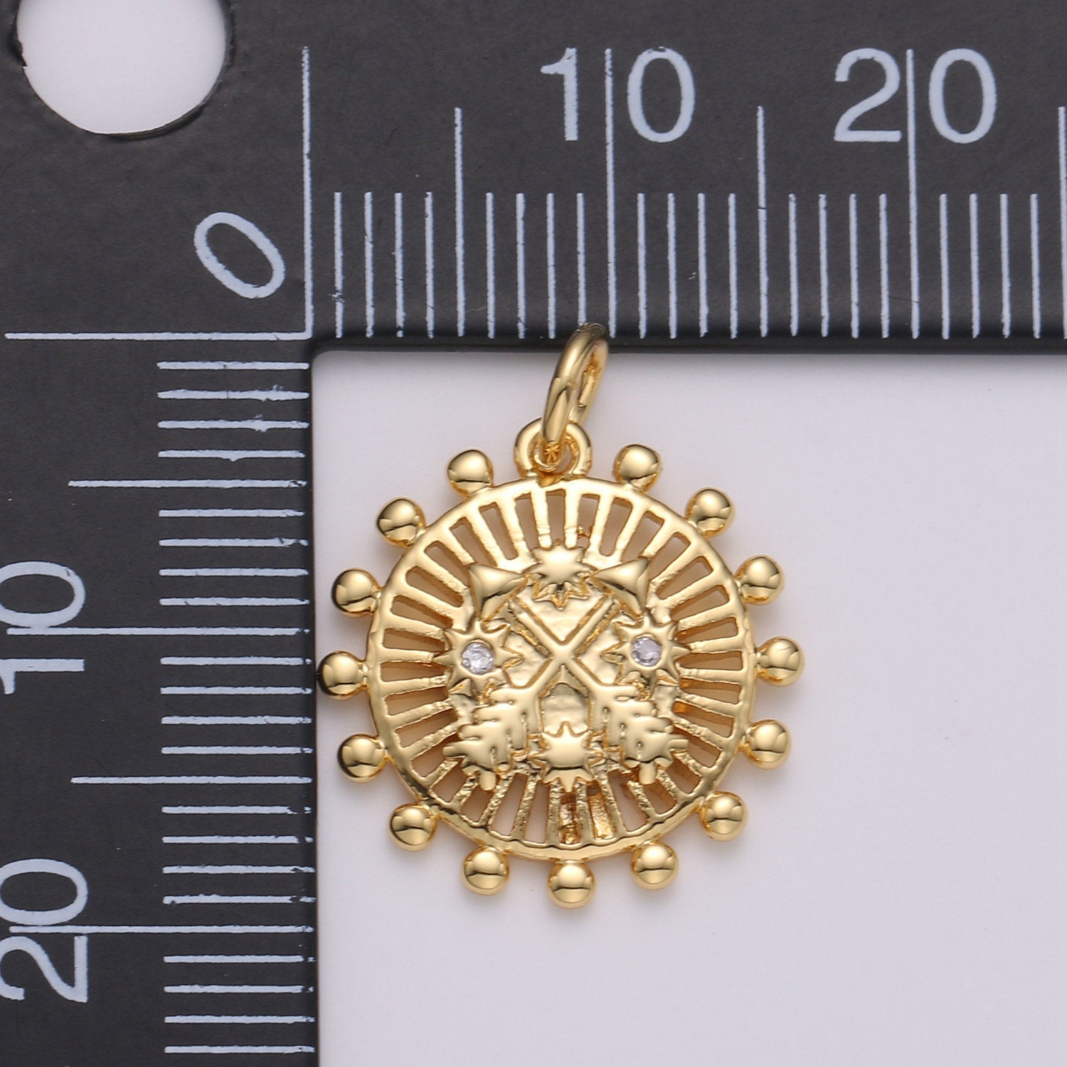 18x15mm 24k Gold Filled Coin Medallion, Arrow Charms, Round Pendant Silver Medallion for Bracelet Earring Necklace Making D-357 D-358