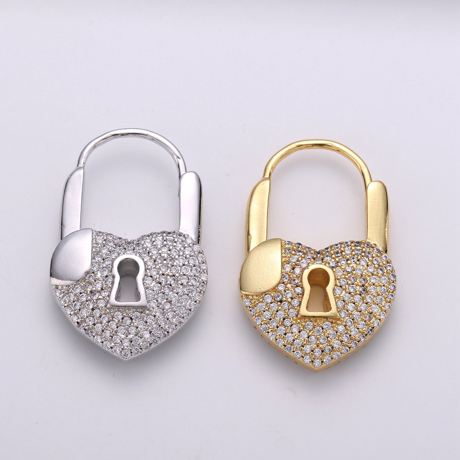 1x Gold lock hoops, padlock earrings, gold huggies, padlock hoops, gold earrings, Cz gold, pave earrings, cz huggies Micro Pave Lock, SUPP-901/2 OR K-901/2 - DLUXCA