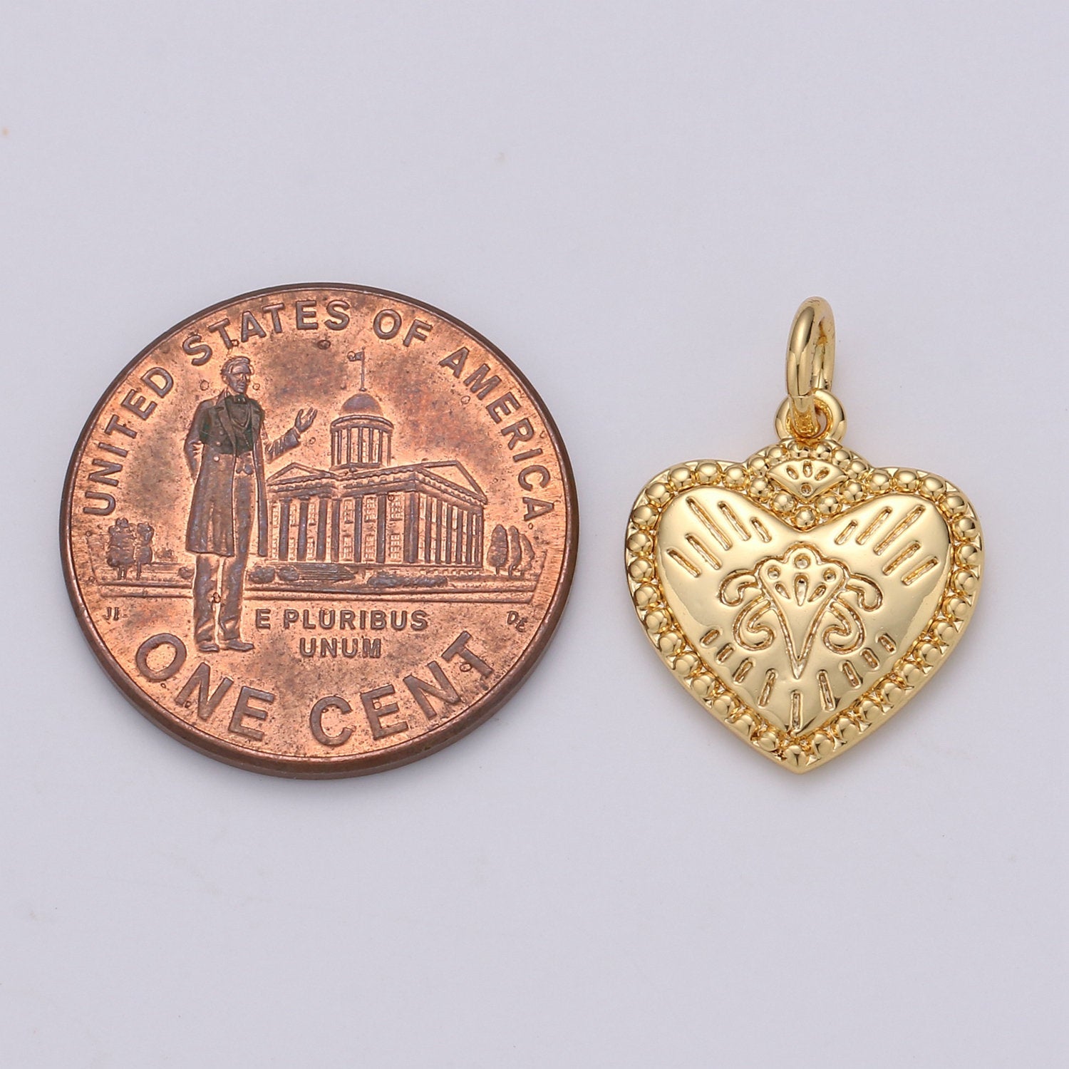 18X13mm 24k Gold Filled Heart Charms, Love Pendant, Dainty Silver Happy Heart Charm for Boho Bohemian Bracelet Earring Necklace supply D-413 D-414