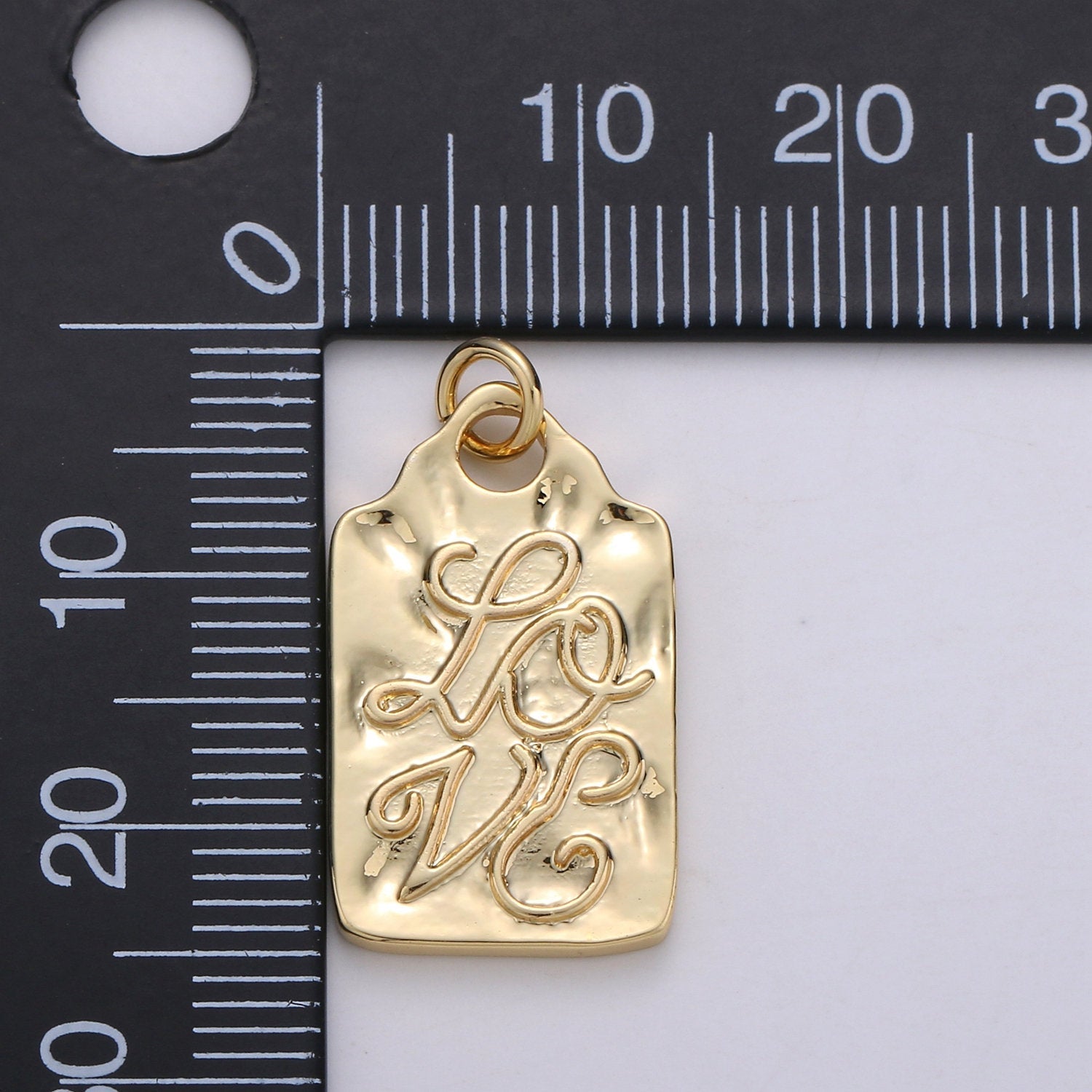Love Charms, Gold Words Pendant, Dainty Charm, Small Love Charm for Necklace relationship Minimalist Jewelry - DLUXCA