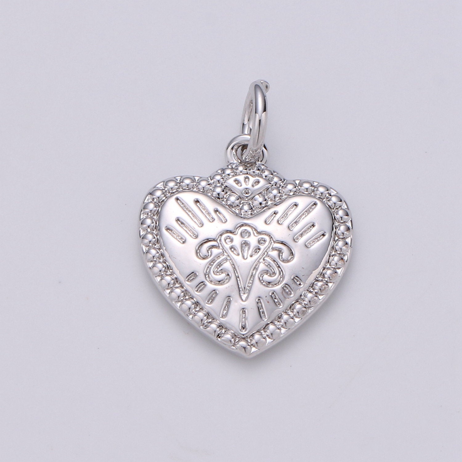 18X13mm 24k Gold Filled Heart Charms, Love Pendant, Dainty Silver Happy Heart Charm for Boho Bohemian Bracelet Earring Necklace supply D-413 D-414